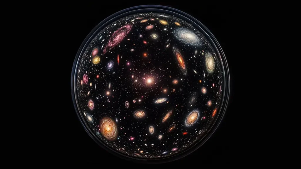 This image shows how a finite universe could loop in a closed shape. Closed shape showing a looping universe