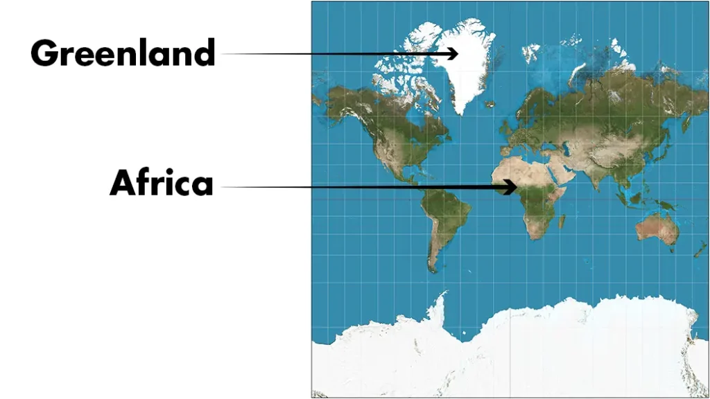 How Earth’s shape affects navigation and causes map distortions. Illustration showing how Earth’s round shape affects navigation and map-making, with distortions near the top or bottom of maps.