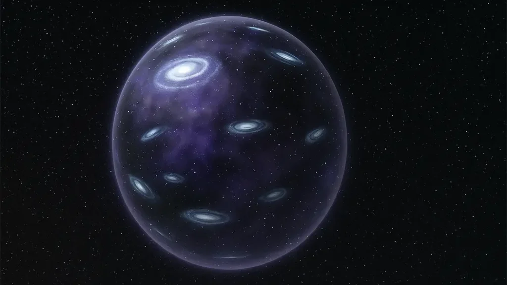 This image shows what the observable universe looks like. A simple diagram of the observable universe