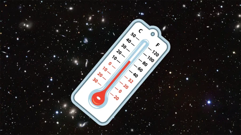 Illustration showing the uniform temperature of the universe in all directions, as observed in cosmic microwave background radiation.