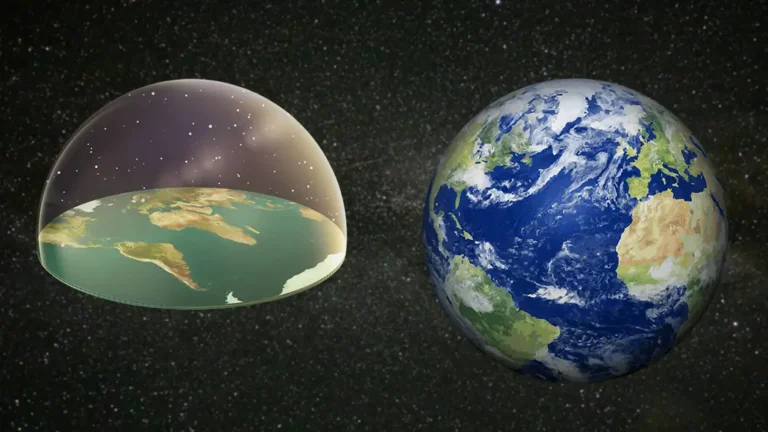 What is the shape of the Earth? Illustration showing Earth’s true shape as an oblate spheroid and a comparison to the flat earth model.